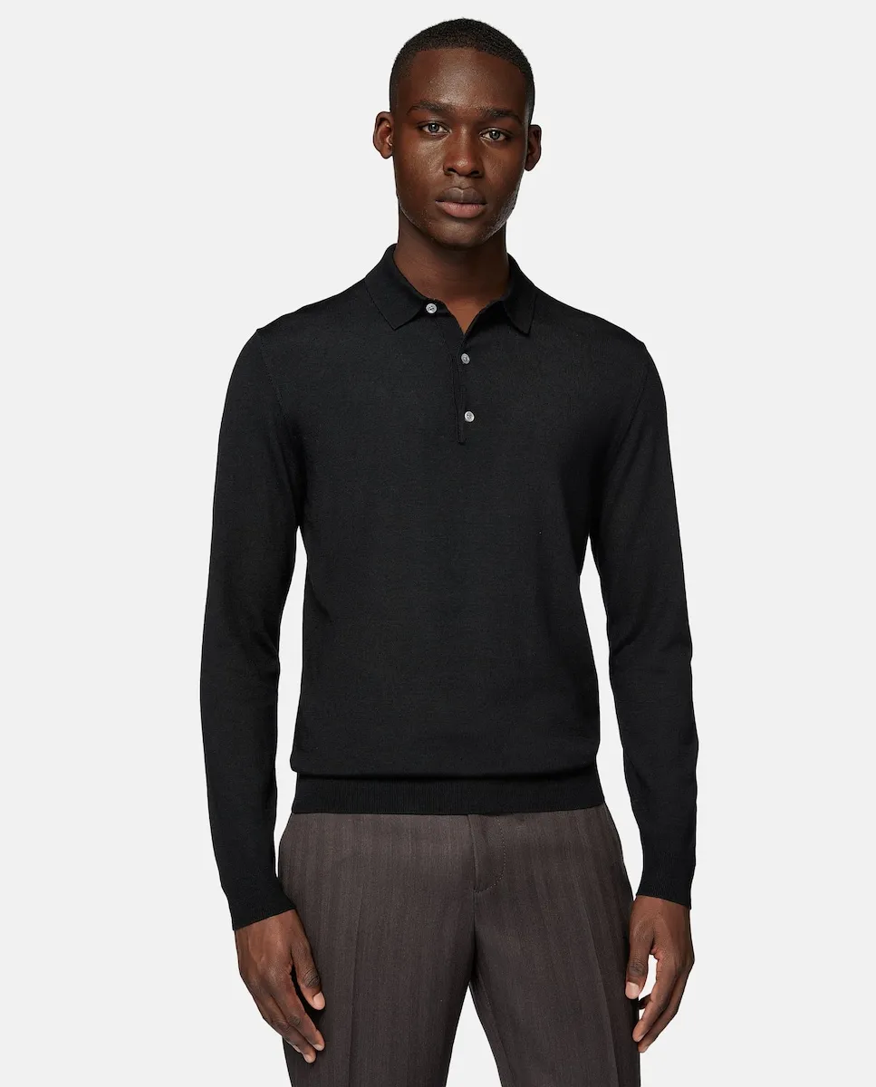 Мужской шерстяной свитер с длинными рукавами Boggi Milano, черный
Мужской шерстяной свитер с длинными рукавами Boggi Milano, черный