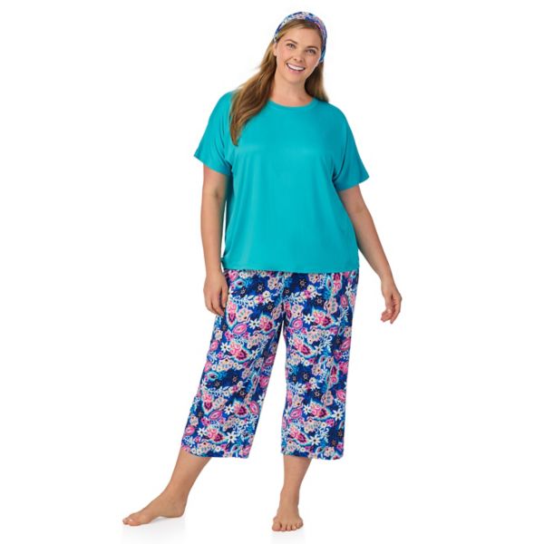 Комплект из двух пижамных штанов-капри и топа с круглым вырезом большого размера с подходящей повязкой на голову Cuddl Duds, цвет cobalt ethnic floral
Комплект из двух пижамных штанов-капри и топа с круглым вырезом большого размера с подходящей повязкой на голову Cuddl Duds, цвет cobalt ethnic floral