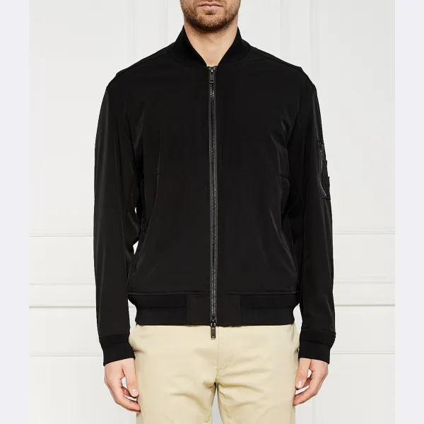 Бомбер Obear классического кроя Boss, черный 
Бомбер Obear классического кроя Boss, черный