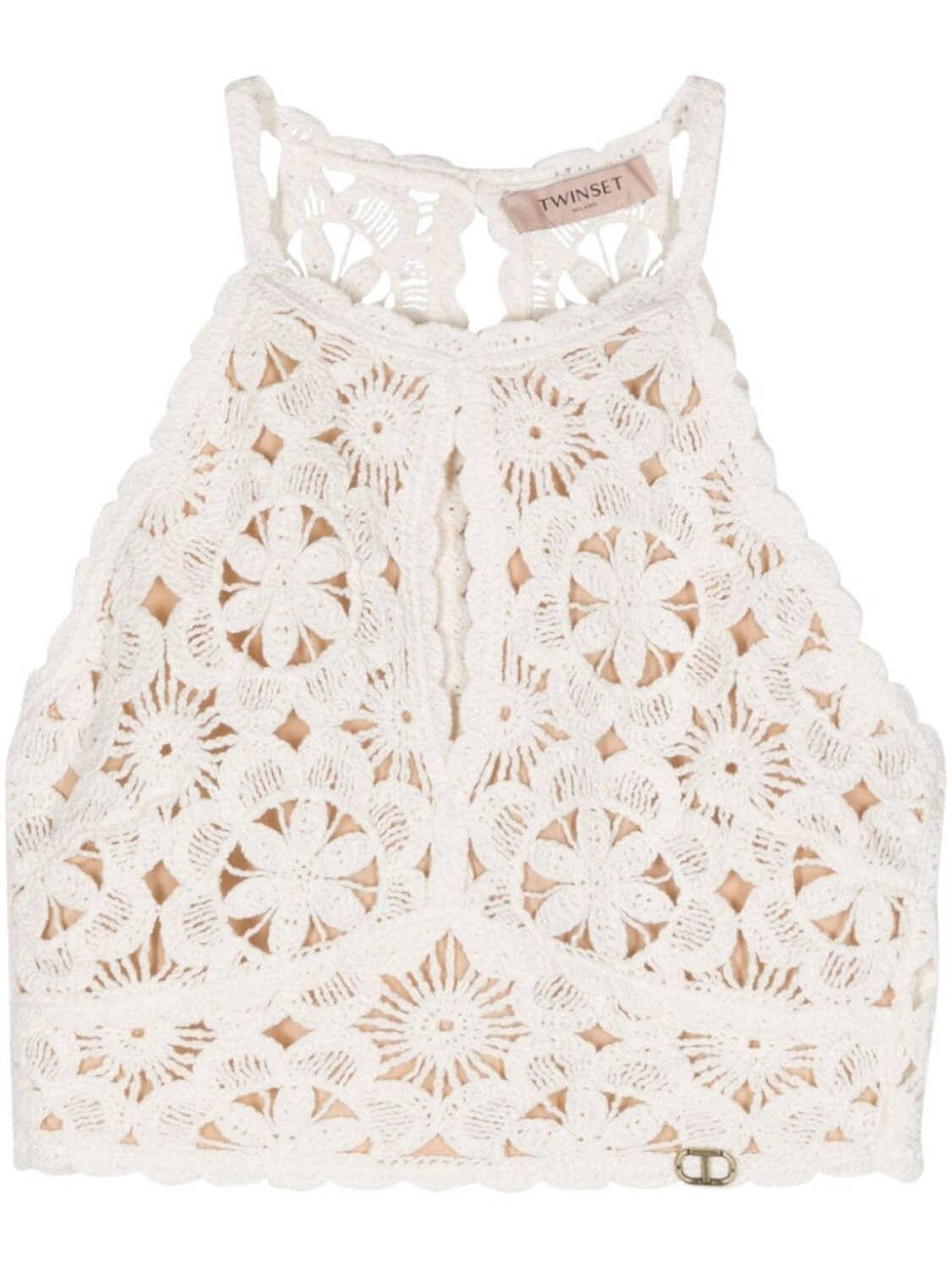 Укороченный топ в технике кроше TWINSET, нейтральный цвет
Укороченный топ в технике кроше TWINSET, нейтральный цвет