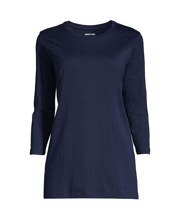 Хлопковая туника с круглым вырезом Supima с рукавами 3/4 для миниатюрного роста Lands' End, синий
Хлопковая туника с круглым вырезом Supima с рукавами 3/4 для миниатюрного роста Lands' End, синий
