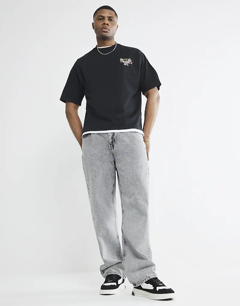 Джинсы свободного кроя из денима серого цвета - светлые River Island
Джинсы свободного кроя из денима серого цвета - светлые River Island