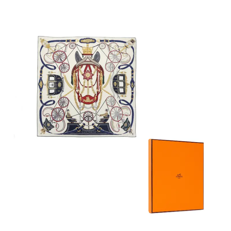 HERMES Шелковый шарф унисекс белый, White
HERMES Шелковый шарф унисекс белый, White