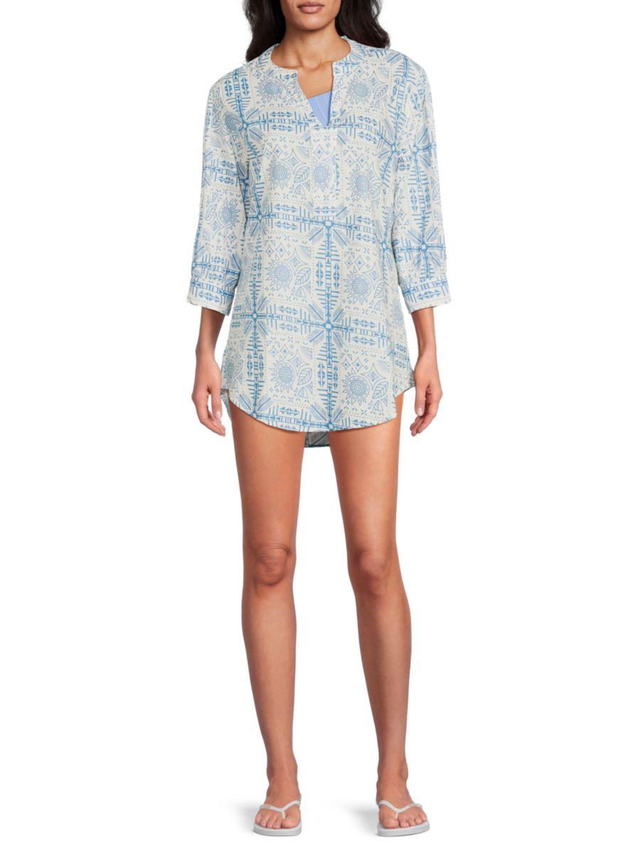 Рубашка-туника из хлопка с принтом La Moda Clothing, синий
Рубашка-туника из хлопка с принтом La Moda Clothing, синий