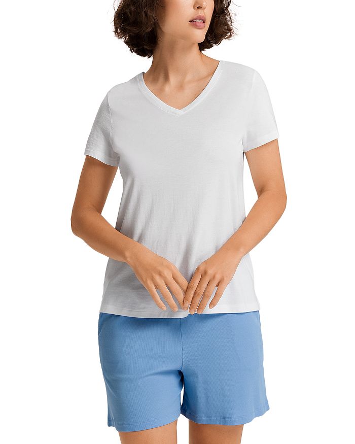 Футболка с V-образным вырезом и коротким рукавом для сна и отдыха Hanro, белый
Футболка с V-образным вырезом и коротким рукавом для сна и отдыха Hanro, белый