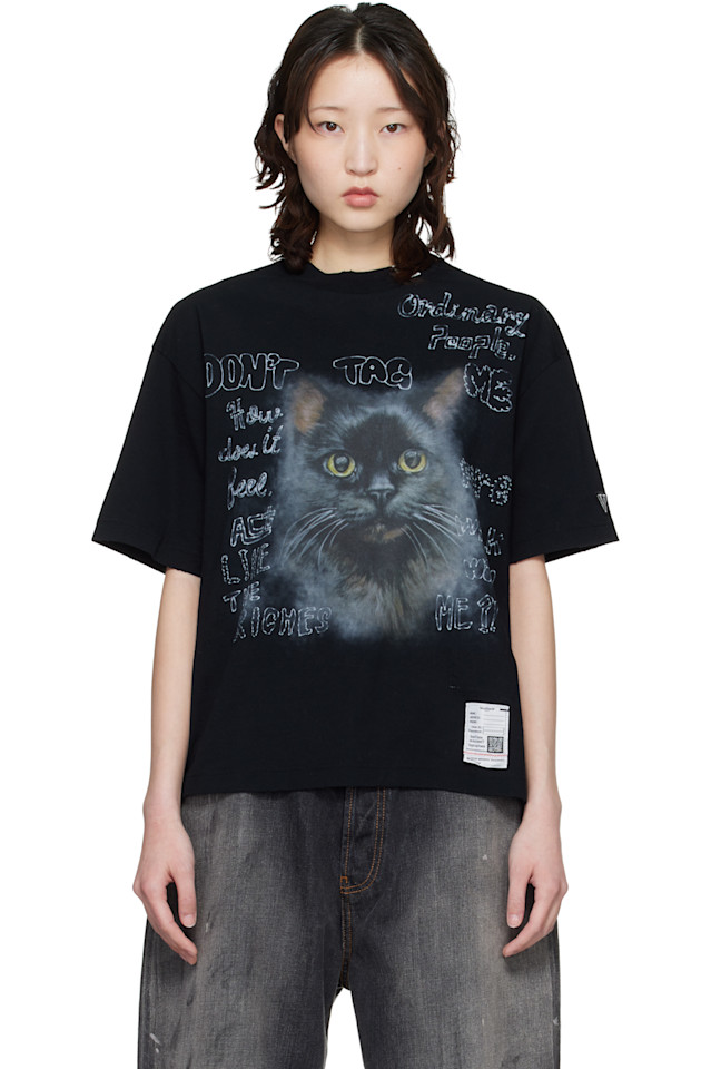 Футболка с принтом кошки Maison Mihara Yasuhiro, черный
Футболка с принтом кошки Maison Mihara Yasuhiro, черный