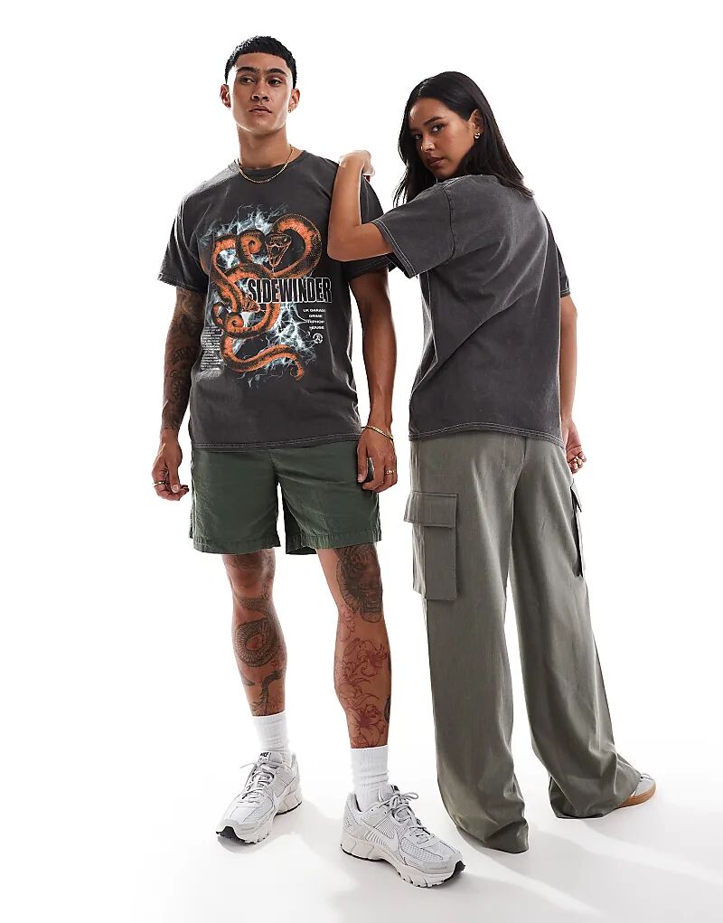 Футболка Sidewinder с принтом змеи спереди, стираная, угольного цвета PRNT
Футболка Sidewinder с принтом змеи спереди, стираная, угольного цвета PRNT