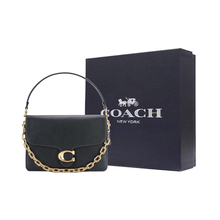 COACH Кожаная сумка через плечо большая женская черная 
COACH Кожаная сумка через плечо большая женская черная