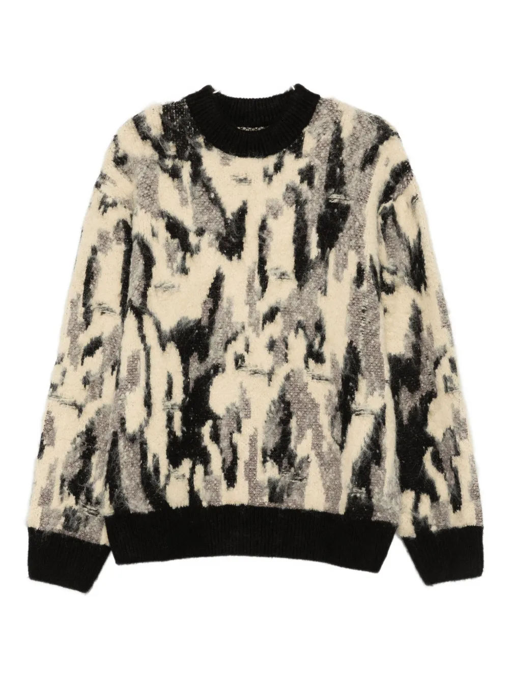 Свитер с круглым вырезом и абстрактным принтом FEDERICO CINA, нейтральный 
Свитер с круглым вырезом и абстрактным принтом FEDERICO CINA, нейтральный