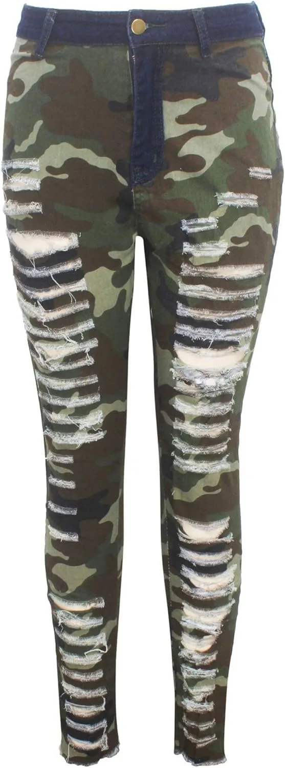 Andongnywell женские рваные джинсы с камуфляжным принтом, высокие, облегающие
Andongnywell женские рваные джинсы с камуфляжным принтом, высокие, облегающие