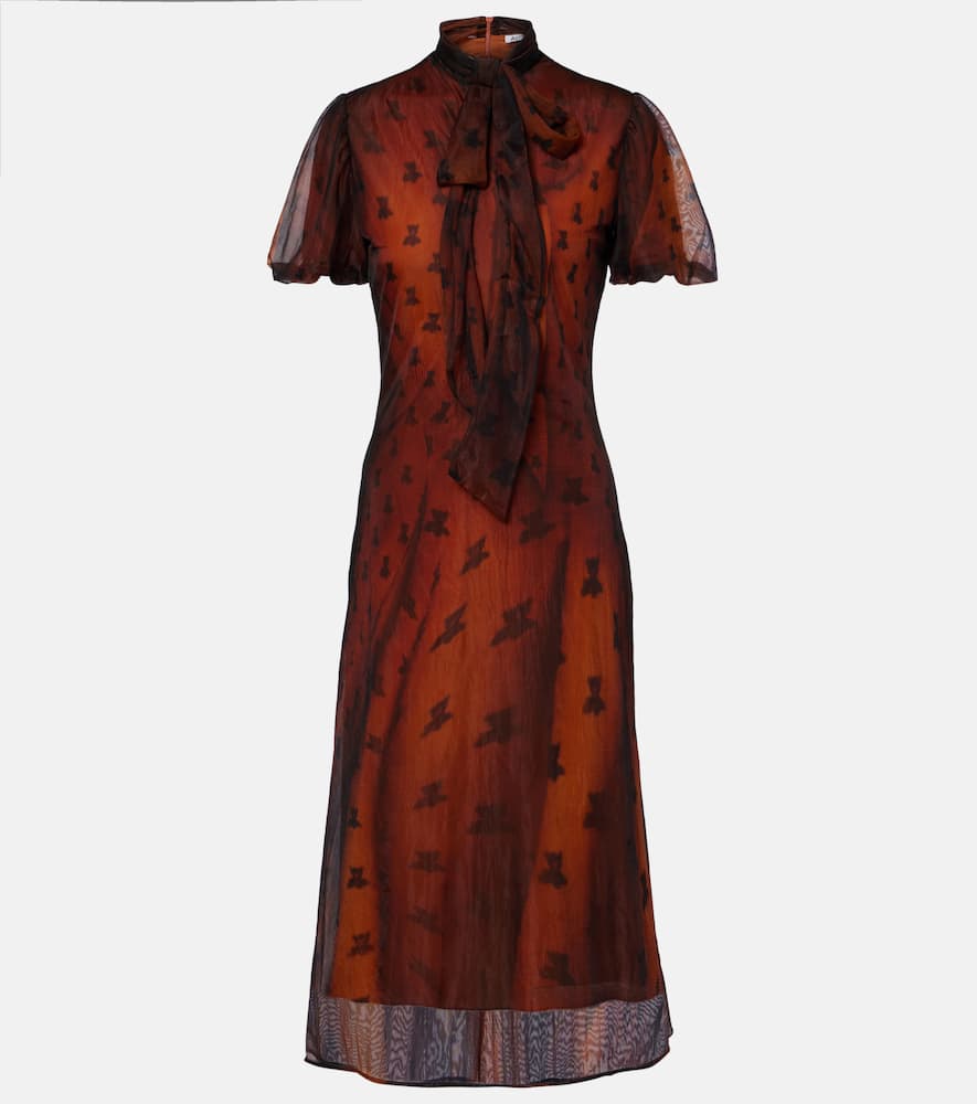 Платье миди с прозрачной тканью и принтом в виде бантов Acne Studios, Rust Brown
Платье миди с прозрачной тканью и принтом в виде бантов Acne Studios, Rust Brown