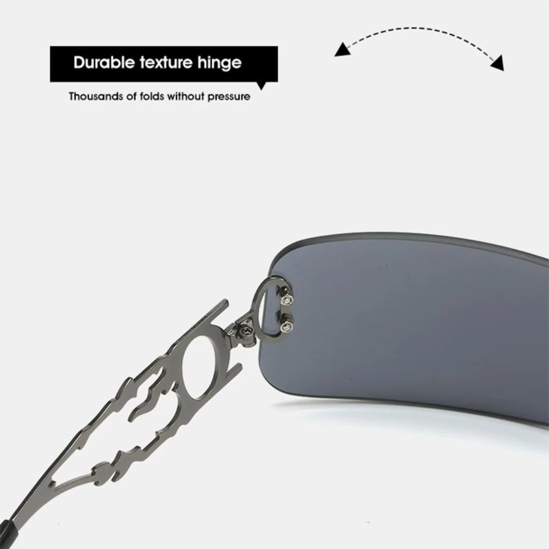 Женские солнцезащитные очки, модные, с плоской верхней частью, мужские, винтажные, без оправы, в уличном стиле, с полым металлическим каркасом TYUVIVO, C5
Женские солнцезащитные очки, модные, с плоской верхней частью, мужские, винтажные, без оправы, в уличном стиле, с полым металлическим каркасом TYUVIVO, C5