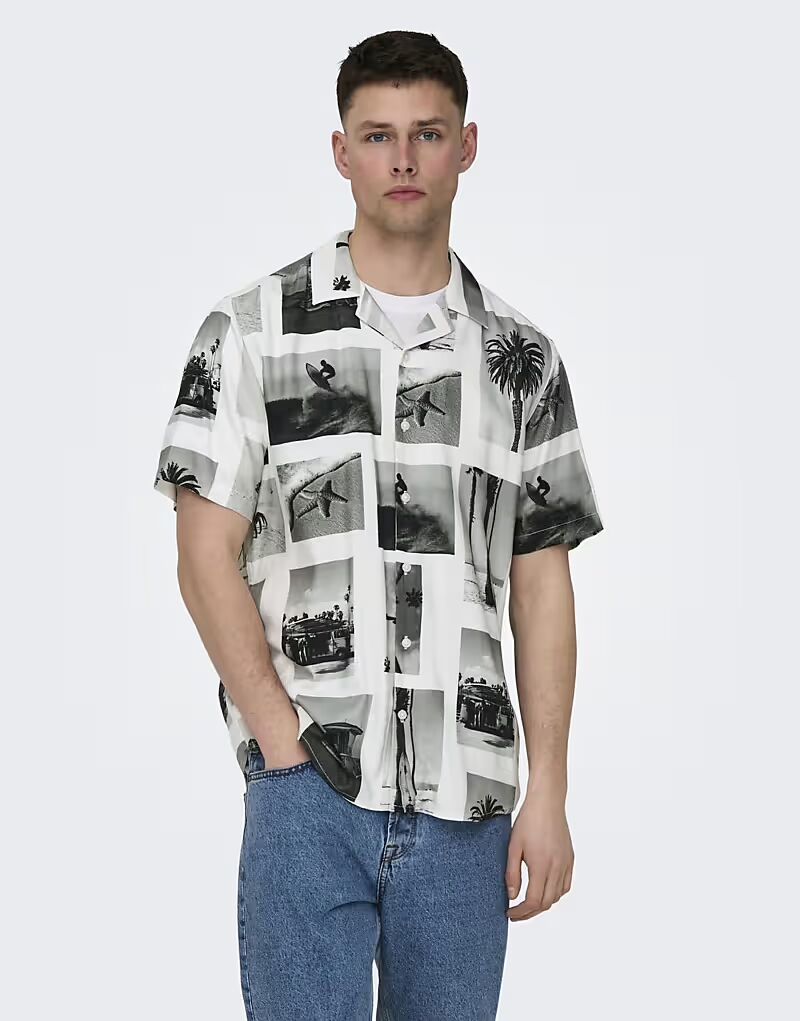 Рубашка ONLY & SONS ярко-белого цвета
Рубашка ONLY & SONS ярко-белого цвета