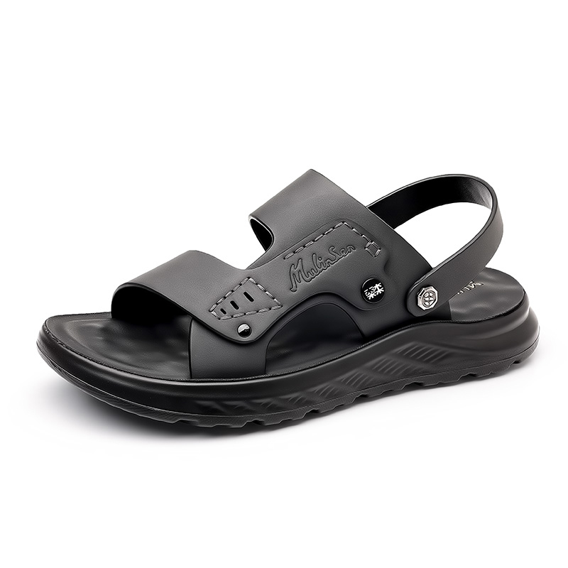 Mulinsen Пляжные сандалии мужские черные, серые - черные, цвет Black 
Mulinsen Пляжные сандалии мужские черные, серые - черные, цвет Black