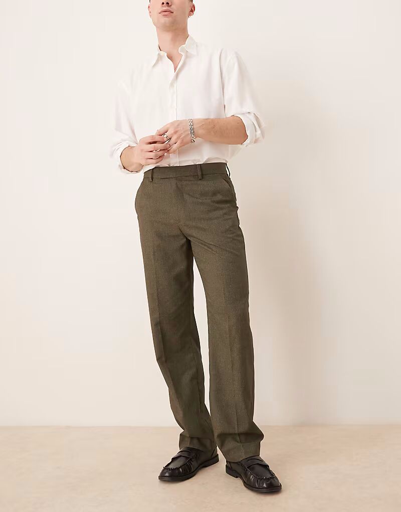 Брюки прямого кроя ASOS DESIGN темно-зеленого меланжевого цвета
Брюки прямого кроя ASOS DESIGN темно-зеленого меланжевого цвета