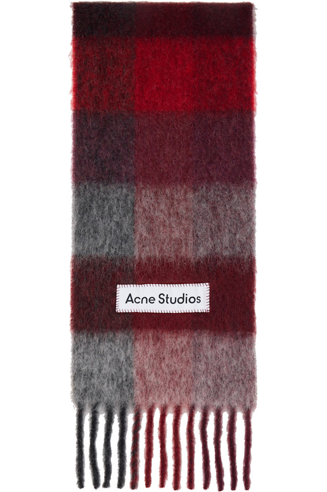 Acne Studios Красный клетчатый шарф из мохера
Acne Studios Красный клетчатый шарф из мохера