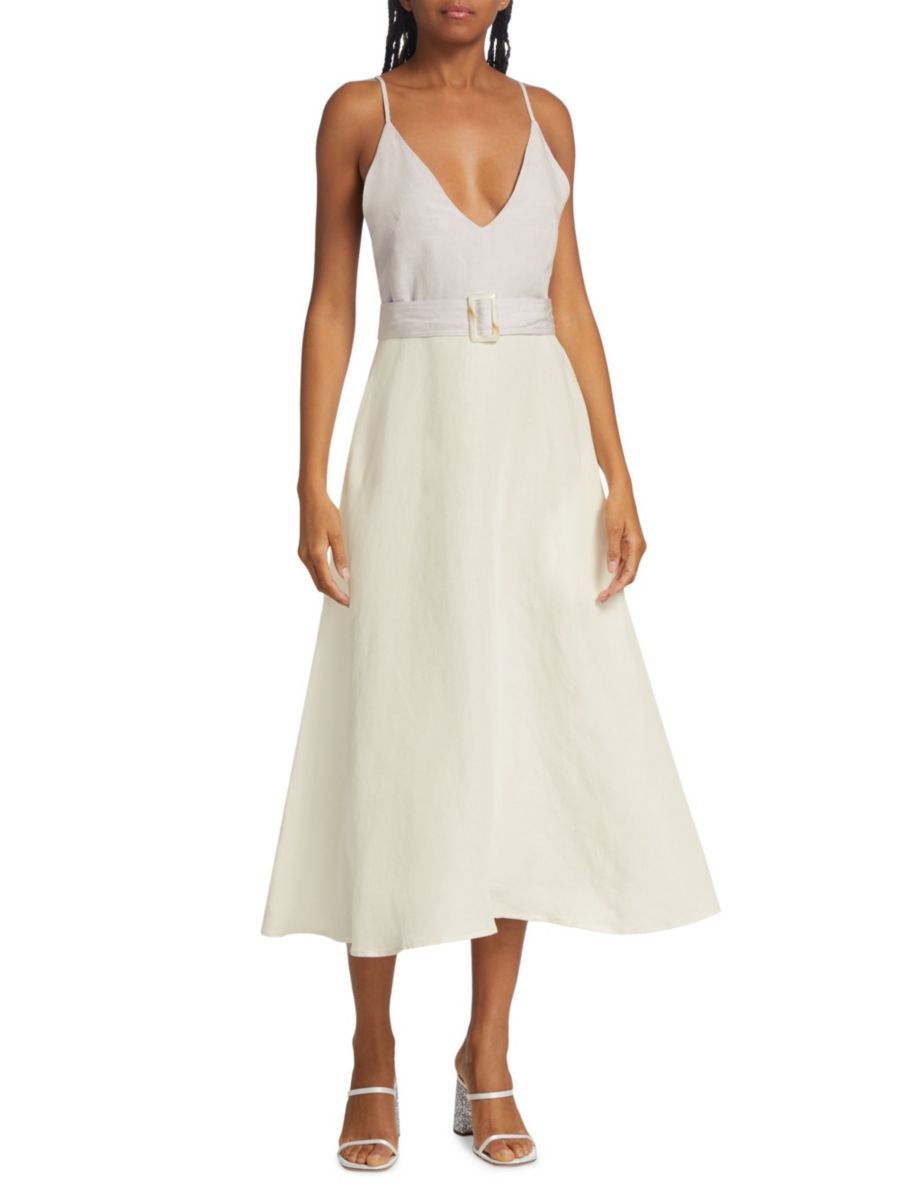 Платье миди с V-образным вырезом и поясом Matthew Bruch, цвет Lavender White
Платье миди с V-образным вырезом и поясом Matthew Bruch, цвет Lavender White