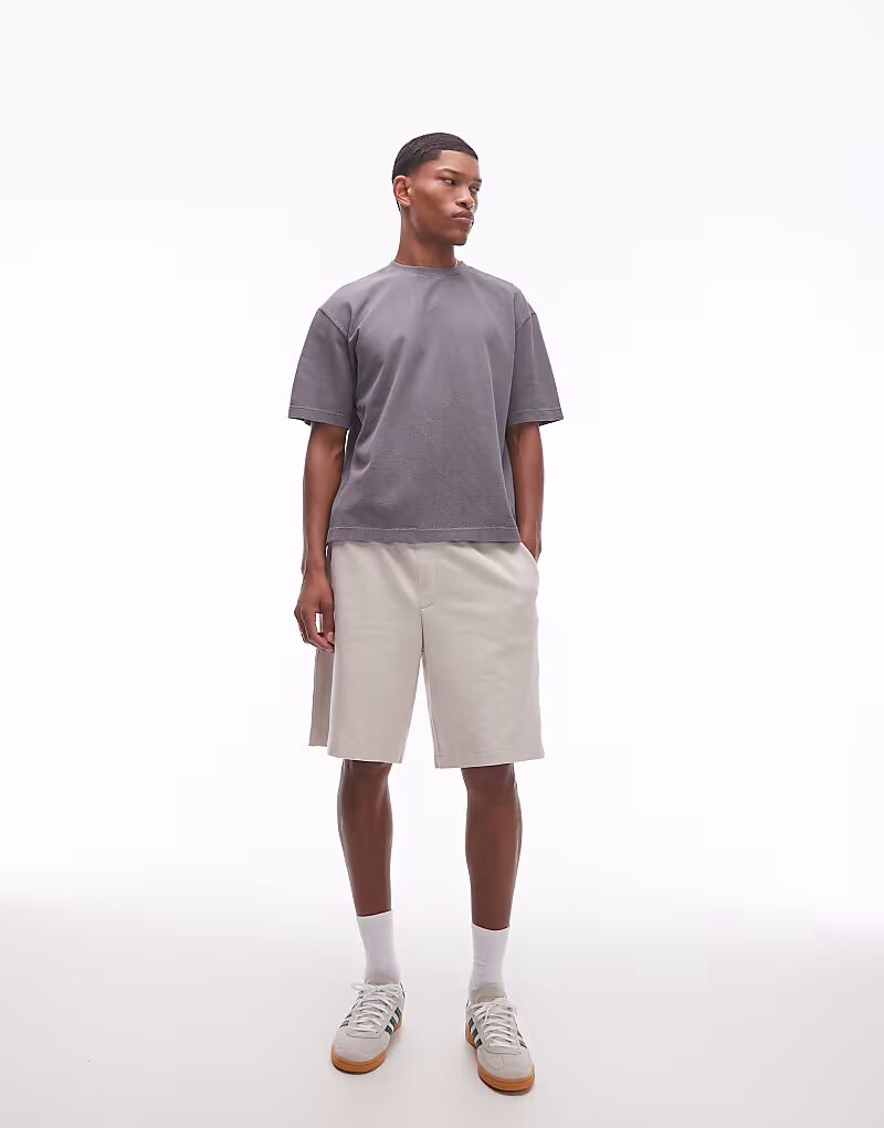 Укороченная футболка с вафельным принтом в цвете «стиральный порошок» Topman
Укороченная футболка с вафельным принтом в цвете «стиральный порошок» Topman