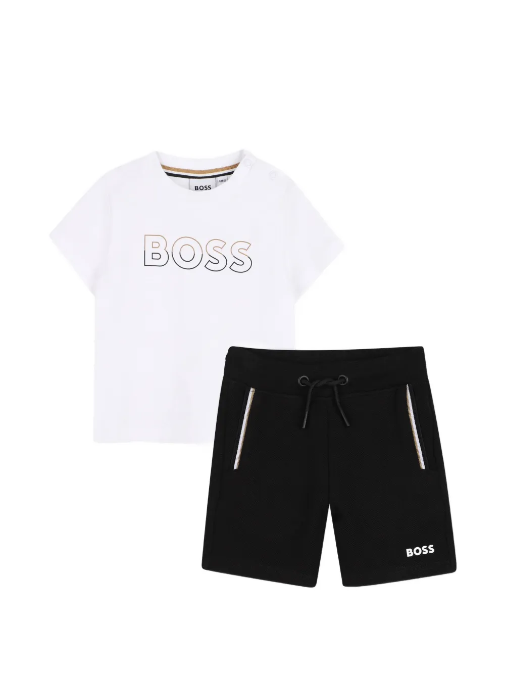 Комплект: футболка с кулиской и шорты Boss Kidswear, белый
Комплект: футболка с кулиской и шорты Boss Kidswear, белый