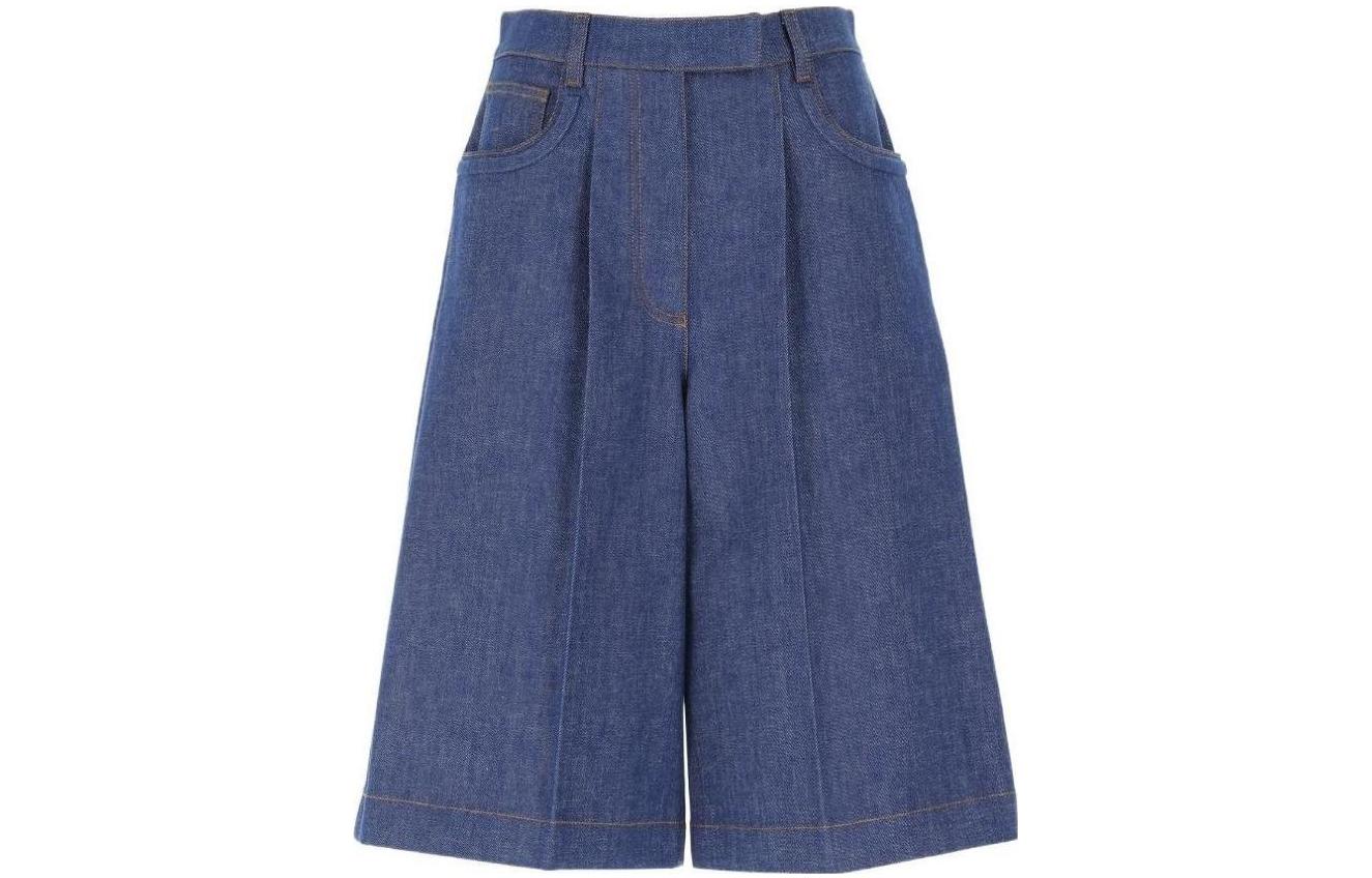 SS23 Повседневные шорты женские джинсовые синие FENDI 
SS23 Повседневные шорты женские джинсовые синие FENDI