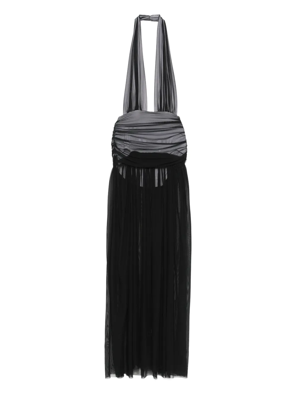Платье макси с вырезом халтер Norma Kamali, черный
Платье макси с вырезом халтер Norma Kamali, черный