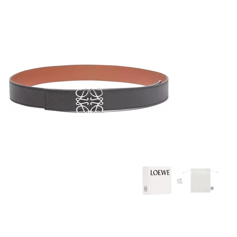 LOEWE Кожаный ремень мужской черный с рыжевато-красным шириной 3,5 см, Black/Rusty Red 
LOEWE Кожаный ремень мужской черный с рыжевато-красным шириной 3,5 см, Black/Rusty Red