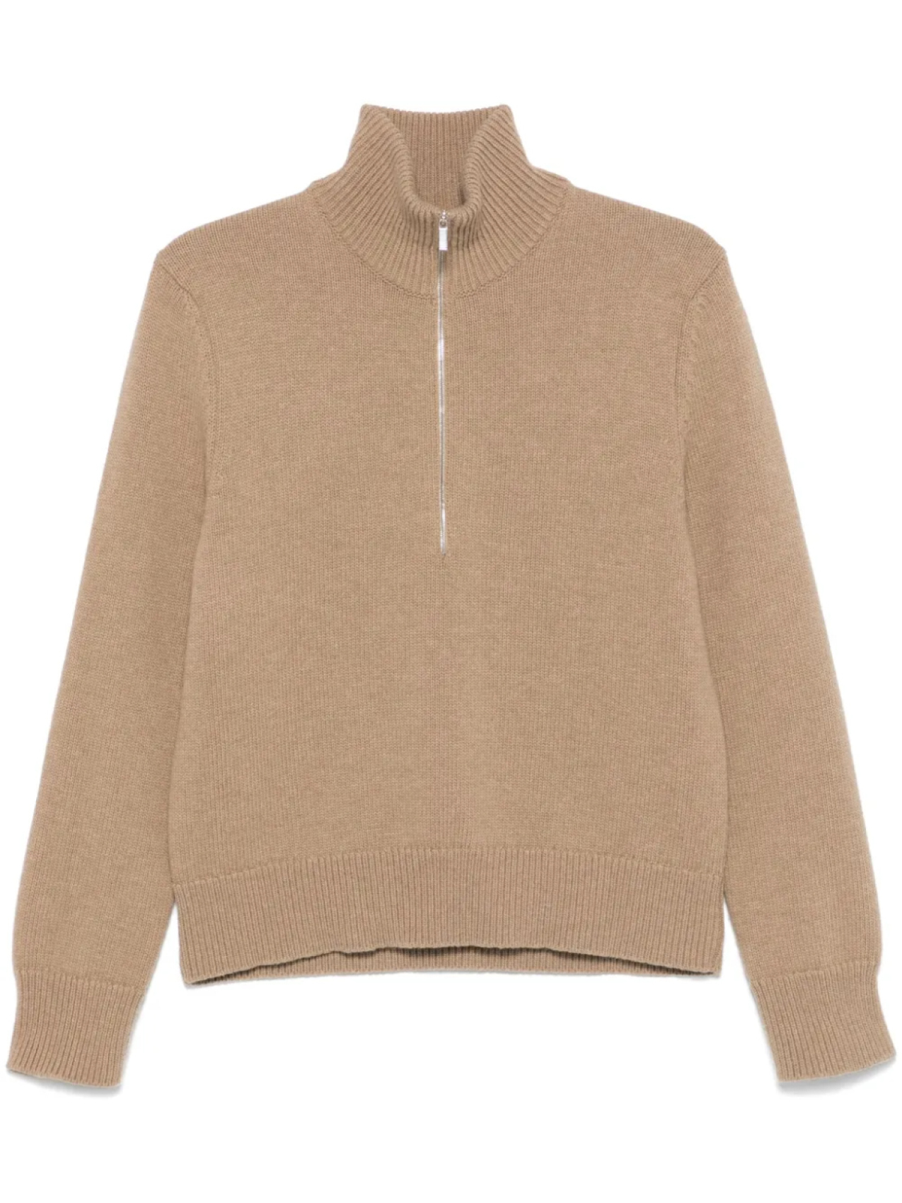 Thom Browne свитер вязки интарсия с воротником на молнии, коричневый 
Thom Browne свитер вязки интарсия с воротником на молнии, коричневый