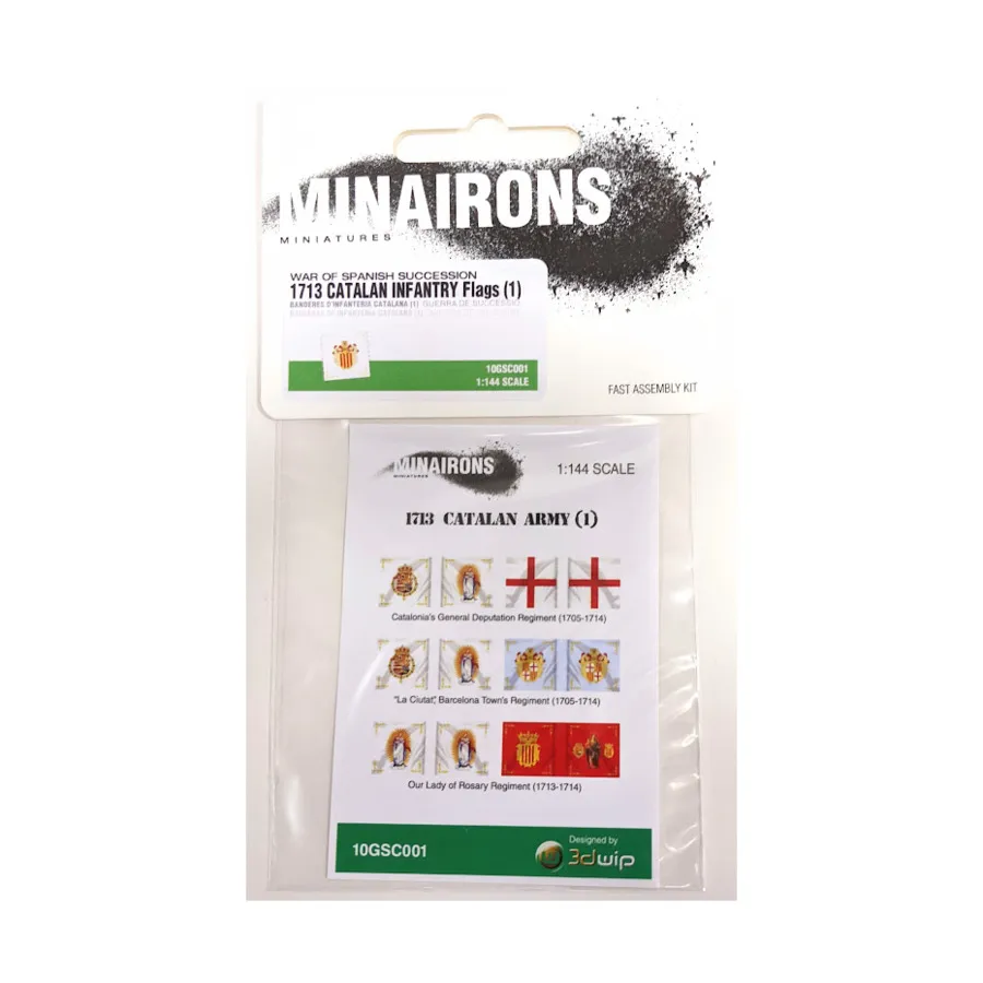 1713 г. Каталонские пехотные флаги (1), War of Spanish Succession - Decals & Flags (1:144)
1713 г. Каталонские пехотные флаги (1), War of Spanish Succession - Decals & Flags (1:144)