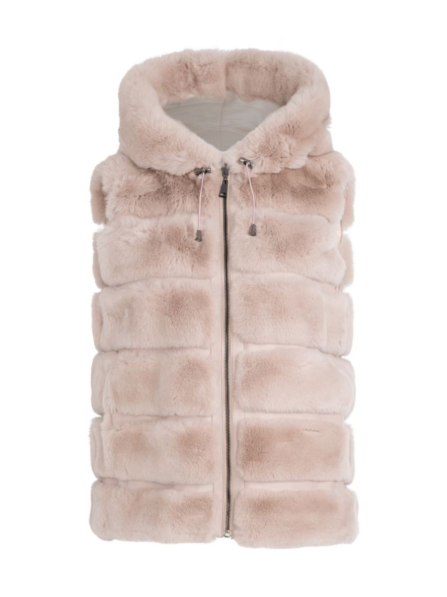 Двусторонний жилет из овчины с капюшоном WOLFIE FURS, розовый
Двусторонний жилет из овчины с капюшоном WOLFIE FURS, розовый