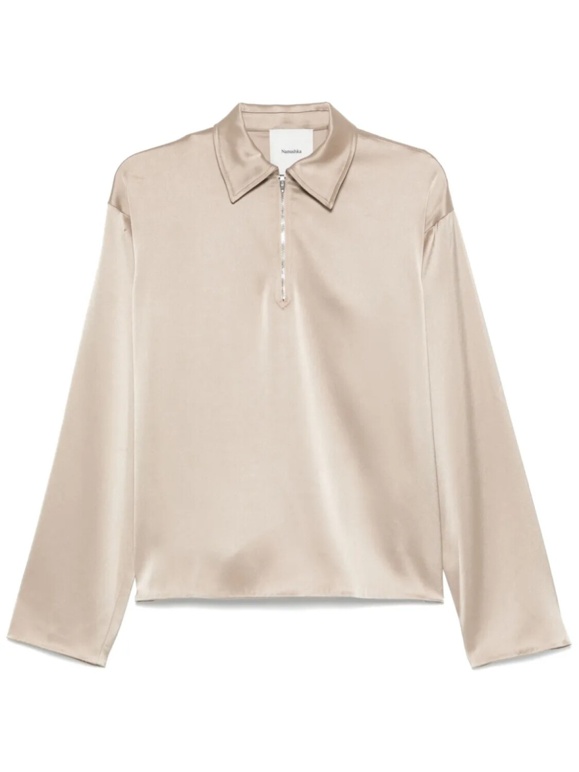 Nanushka атласная рубашка поло, нейтральный
Nanushka атласная рубашка поло, нейтральный