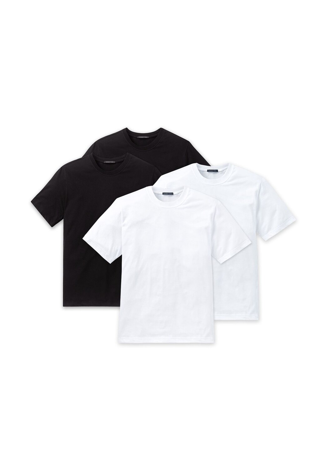 Мужская американская футболка, набор из 4 шт., рукав 1/2, нижняя рубашка, V-образный вырез SCHIESSER, цвет Schwaz