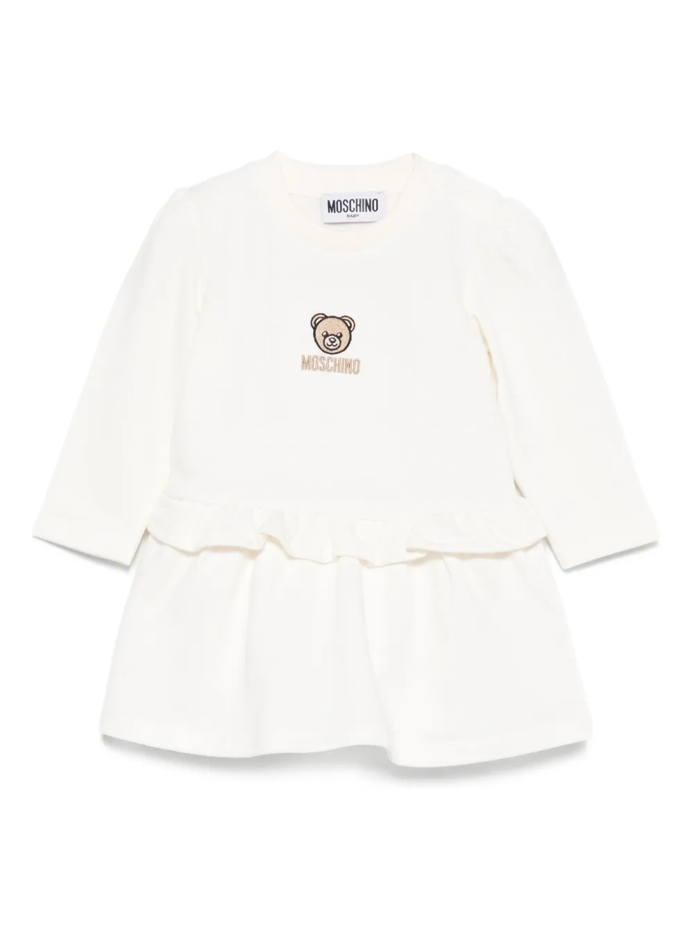 Платье с вышитыми воланами Moschino Kids, белый
Платье с вышитыми воланами Moschino Kids, белый