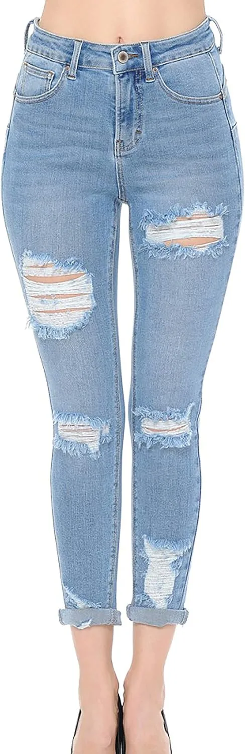 WAX JEAN Women's 'Butt I Love You' Push-Up High Rise Destructed Capri в Heritage Denim
WAX JEAN Women's 'Butt I Love You' Push-Up High Rise Destructed Capri в Heritage Denim