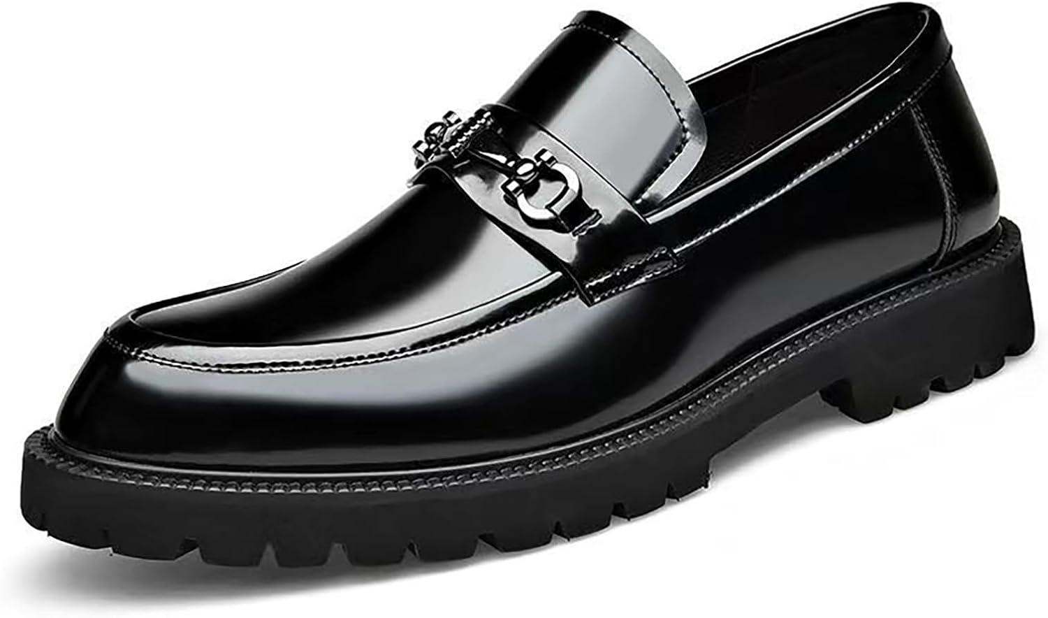 Мужские комфортные массивные лоферы на платформе без шнурков, с модной металлической цепочкой, из блестящей лаковой кожи, деловая повседневная обувь, противоскользящая резиновая подошва с протектором, лоферы для мужчин Gomehui, черный
Мужские комфортные массивные лоферы на платформе без шнурков, с модной металлической цепочкой, из блестящей лаковой кожи, деловая повседневная обувь, противоскользящая резиновая подошва с протектором, лоферы для мужчин Gomehui, черный