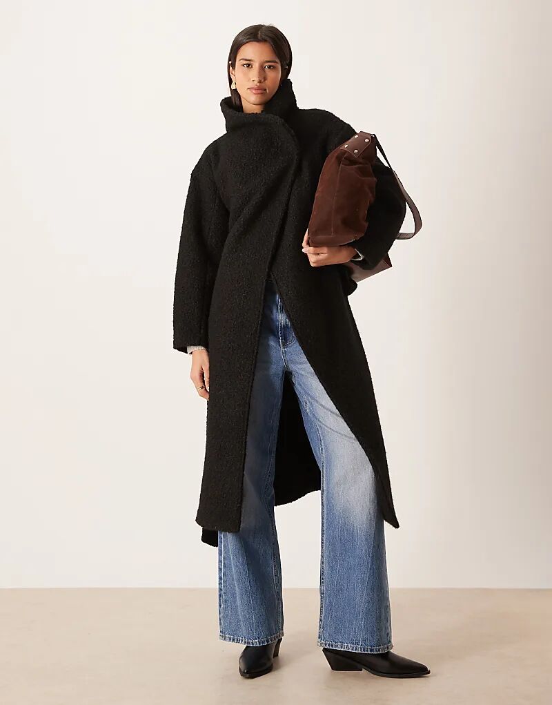 Пальто мидакси Gina Tricot с фактурным поясом, черное
Пальто мидакси Gina Tricot с фактурным поясом, черное