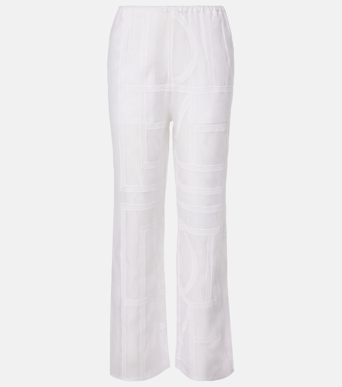 Широкие брюки-кюлоты из хлопкового и шёлкового вуаля Toteme, белый
Широкие брюки-кюлоты из хлопкового и шёлкового вуаля Toteme, белый