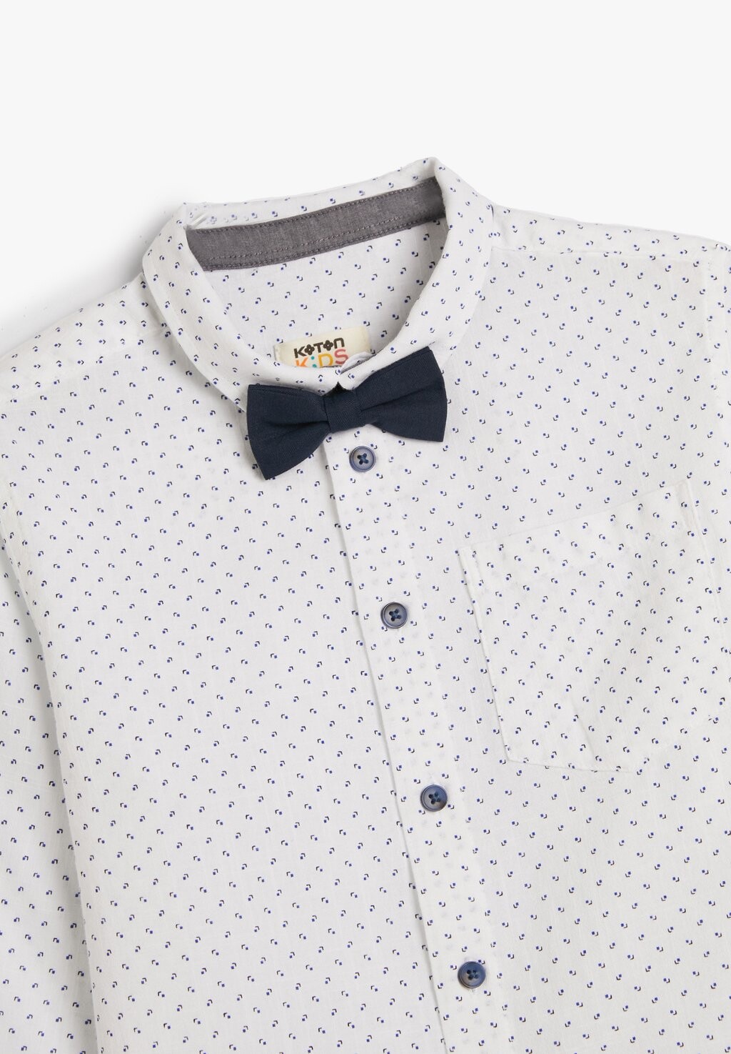 Рубашка LONG SLEEVE NECK WITH BOWTIE Koton, белый 
Рубашка LONG SLEEVE NECK WITH BOWTIE Koton, белый