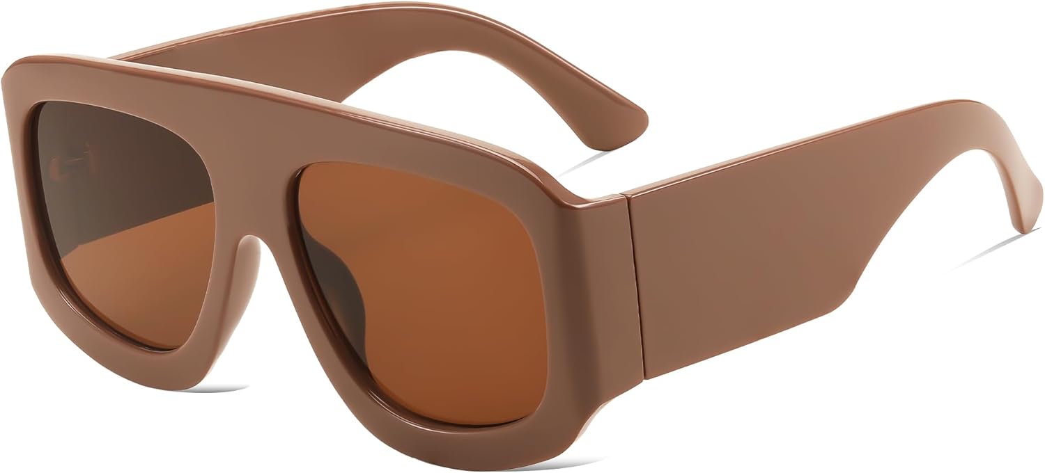 Солнцезащитные очки YuJian увеличенного квадратного размера для женщин и мужчин, модные большие солнцезащитные очки с широкими линзами и защитой от УФ-излучения UV400, Coffee Brown/Tea
Солнцезащитные очки YuJian увеличенного квадратного размера для женщин и мужчин, модные большие солнцезащитные очки с широкими линзами и защитой от УФ-излучения UV400, Coffee Brown/Tea