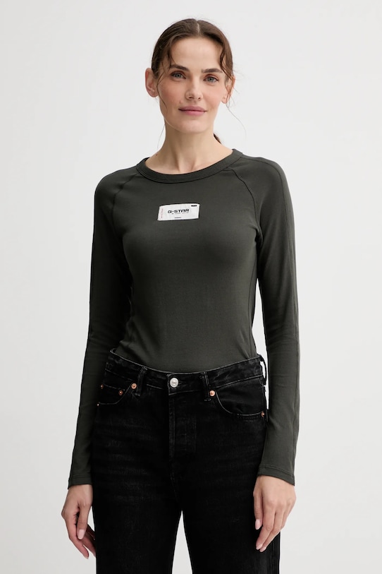 Хлопковый лонгслив G-Star, зеленый
Хлопковый лонгслив G-Star, зеленый