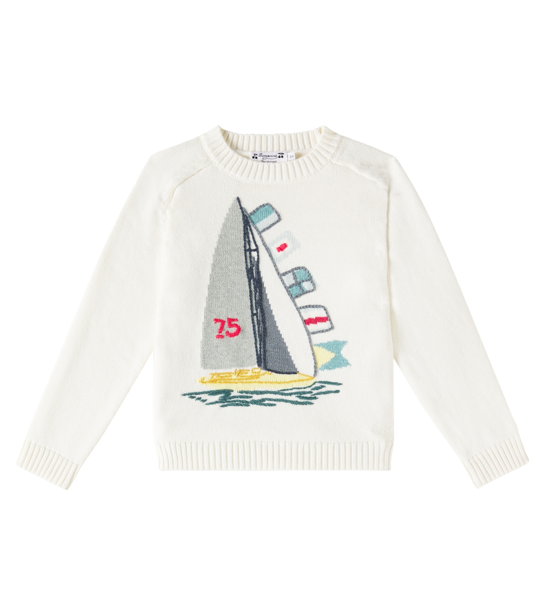 Свитер из хлопка и кашемира с жаккардовым узором Bonpoint, Ec Blanc Lait
Свитер из хлопка и кашемира с жаккардовым узором Bonpoint, Ec Blanc Lait