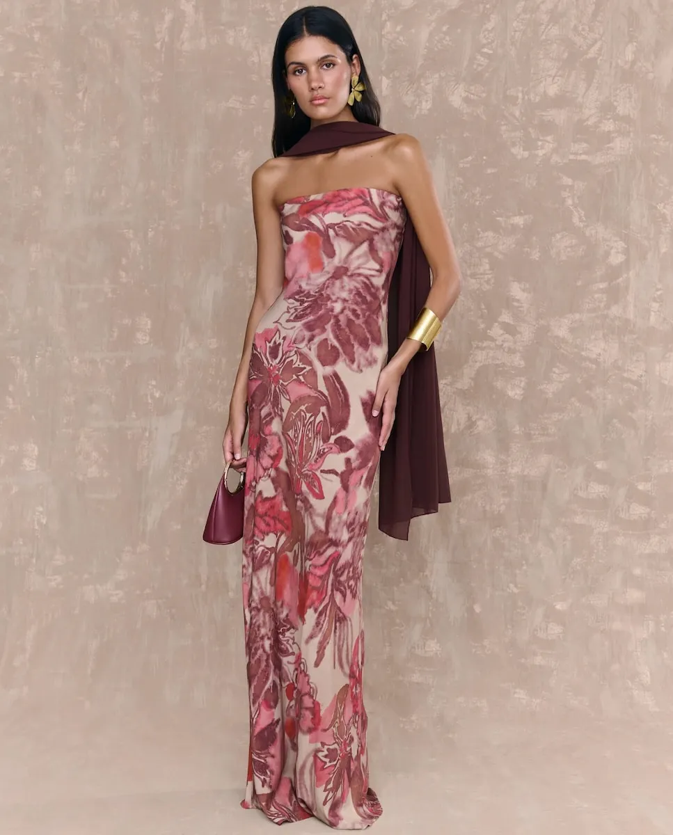 Длинное платье с принтом и вырезом до пола Hornor MIPHAI, розовый/белый
Длинное платье с принтом и вырезом до пола Hornor MIPHAI, розовый/белый