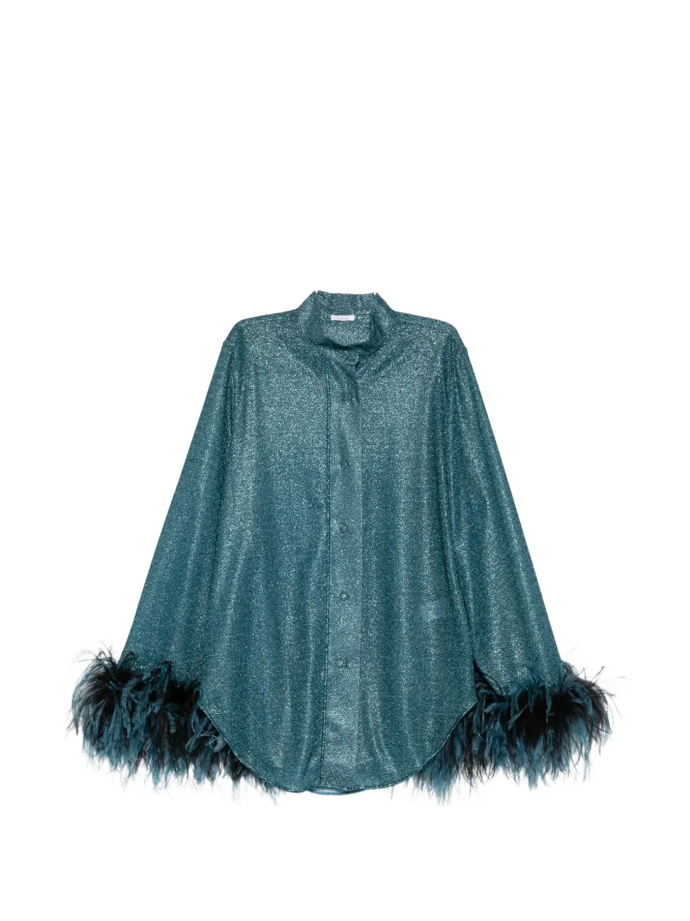 Рубашка с отделкой из перьев Oseree, синий
Рубашка с отделкой из перьев Oseree, синий