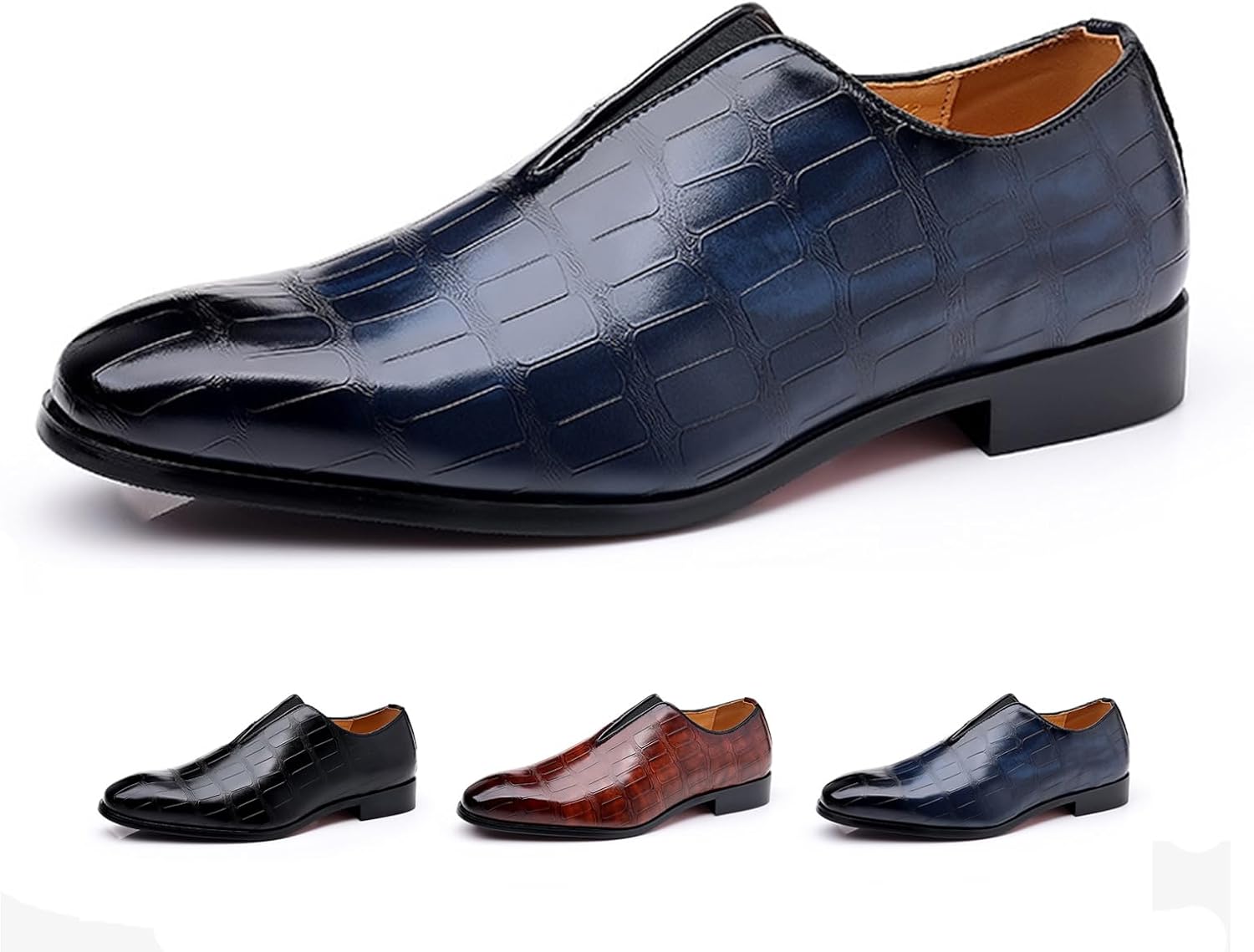 Мужские кожаные лоферы Zeberfi с каменным узором, модные, на резинке, с заостренным носком, низкие, противоскользящие, роскошные деловые туфли, синий
Мужские кожаные лоферы Zeberfi с каменным узором, модные, на резинке, с заостренным носком, низкие, противоскользящие, роскошные деловые туфли, синий