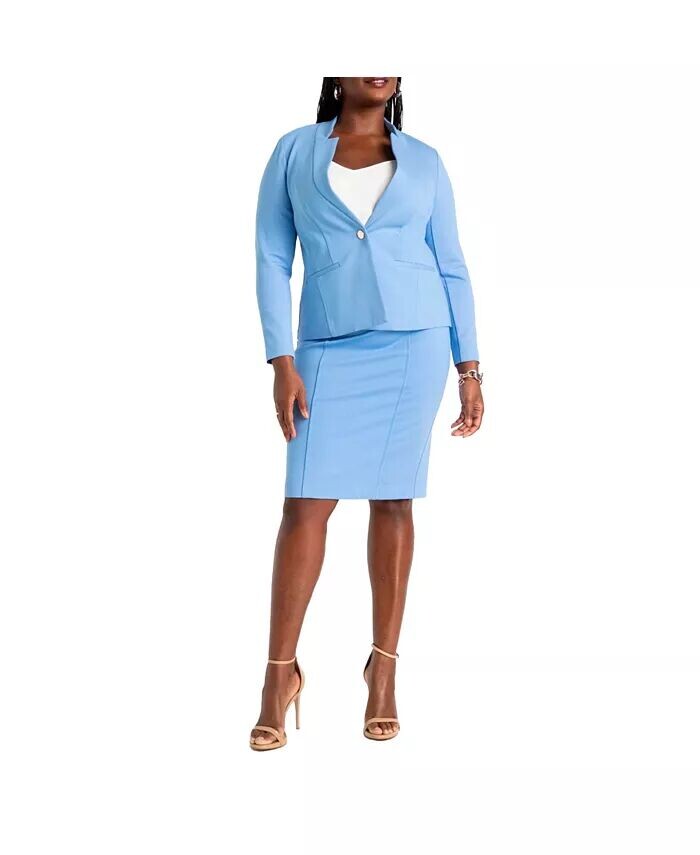 Плюс размер Ultimate Эластичный костюм Юбка-карандаш ELOQUII, синий
Плюс размер Ultimate Эластичный костюм Юбка-карандаш ELOQUII, синий