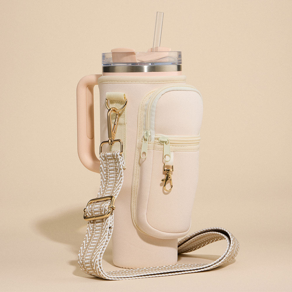 Сумка-переноска для стаканов с узором "шеврон" через плечо FASHNZFAB, слоновая кость
Сумка-переноска для стаканов с узором "шеврон" через плечо FASHNZFAB, слоновая кость