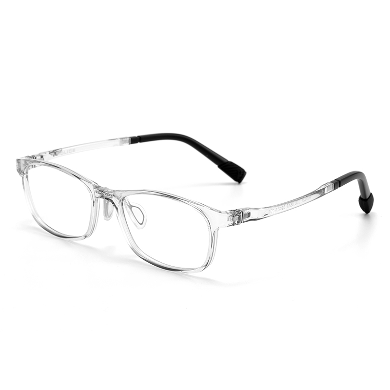 Police Пластиковая квадратная оправа для очков детская черная, VK162K-06A7/Transparent Gray