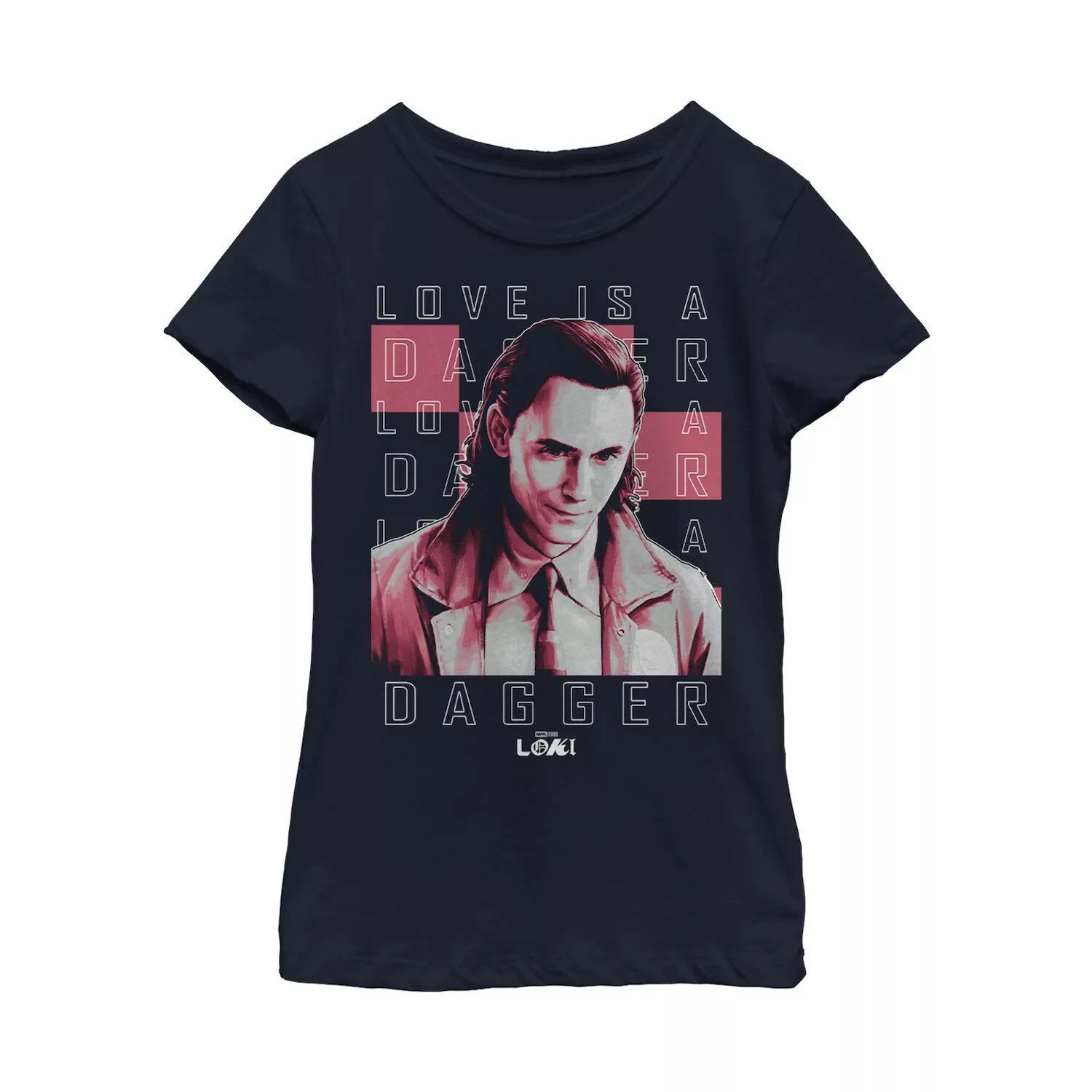 Футболка с рисунком Marvel Loki Love Is A Dagger для девочек 7–16 лет Marvel, синий
Футболка с рисунком Marvel Loki Love Is A Dagger для девочек 7–16 лет Marvel, синий