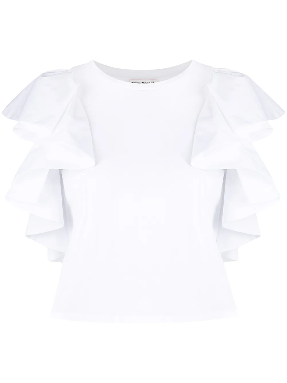 Укороченный топ с короткими рукавами Alexander Mcqueen, белый
Укороченный топ с короткими рукавами Alexander Mcqueen, белый