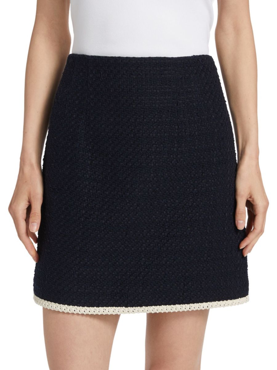 Мини-юбка А-силуэта из римского твида Veronica Beard, темно-синий
Мини-юбка А-силуэта из римского твида Veronica Beard, темно-синий