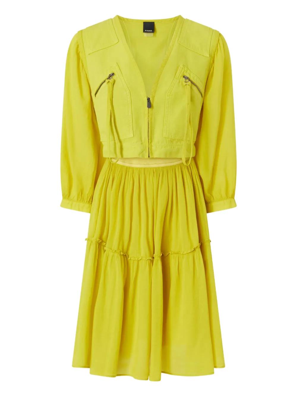 Ярусное платье миди на молнии PINKO, желтый
Ярусное платье миди на молнии PINKO, желтый